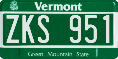 VT license plate ZKS951