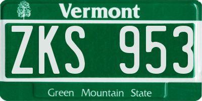 VT license plate ZKS953