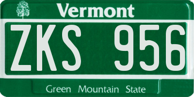 VT license plate ZKS956