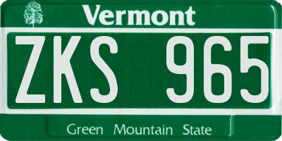 VT license plate ZKS965