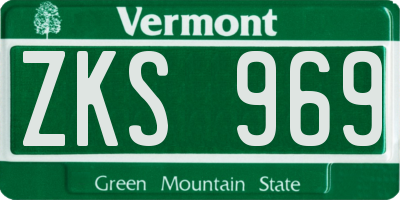 VT license plate ZKS969