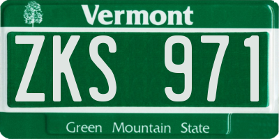 VT license plate ZKS971