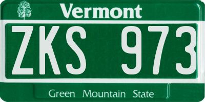 VT license plate ZKS973