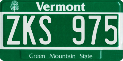VT license plate ZKS975