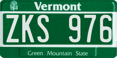 VT license plate ZKS976