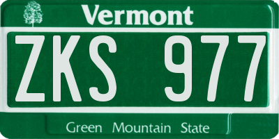 VT license plate ZKS977
