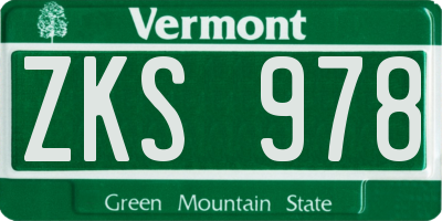 VT license plate ZKS978