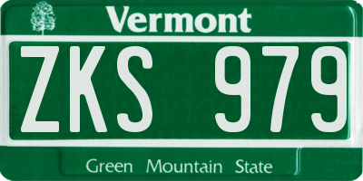 VT license plate ZKS979