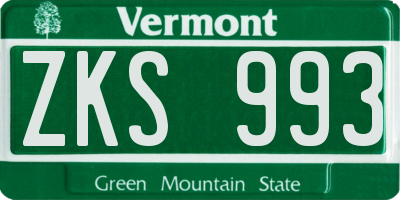 VT license plate ZKS993