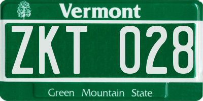 VT license plate ZKT028