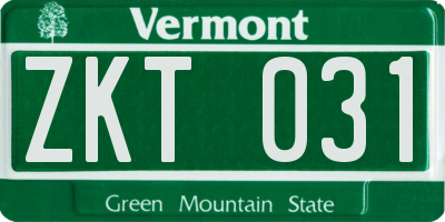 VT license plate ZKT031