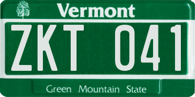 VT license plate ZKT041