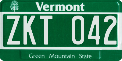 VT license plate ZKT042