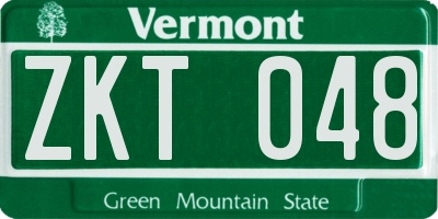 VT license plate ZKT048