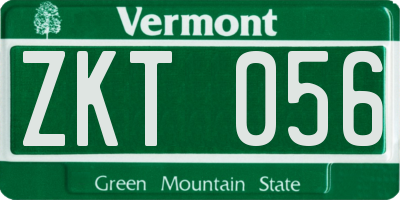 VT license plate ZKT056