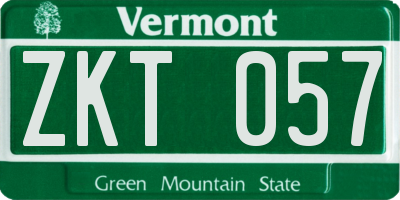 VT license plate ZKT057