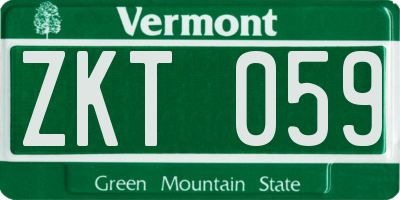 VT license plate ZKT059
