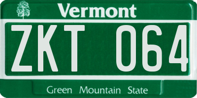 VT license plate ZKT064