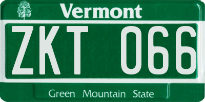 VT license plate ZKT066