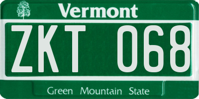 VT license plate ZKT068