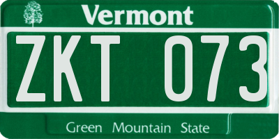 VT license plate ZKT073