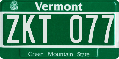 VT license plate ZKT077