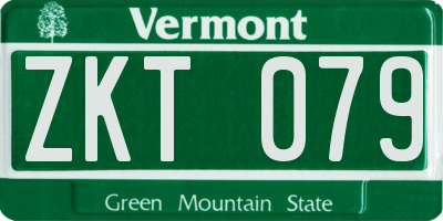 VT license plate ZKT079