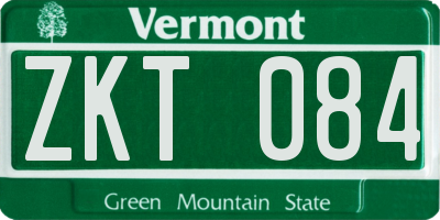 VT license plate ZKT084
