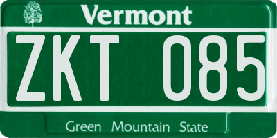 VT license plate ZKT085