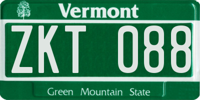 VT license plate ZKT088