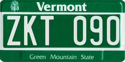 VT license plate ZKT090