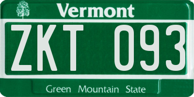 VT license plate ZKT093