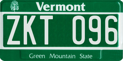 VT license plate ZKT096