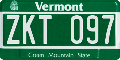 VT license plate ZKT097