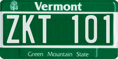 VT license plate ZKT101