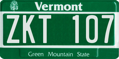 VT license plate ZKT107