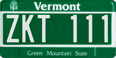 VT license plate ZKT111