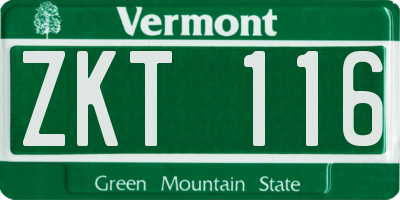 VT license plate ZKT116