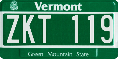VT license plate ZKT119
