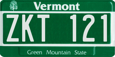 VT license plate ZKT121