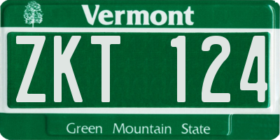 VT license plate ZKT124