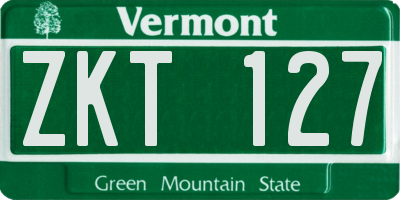 VT license plate ZKT127