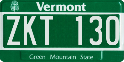 VT license plate ZKT130