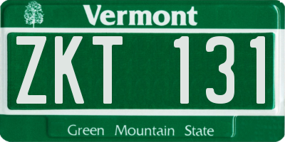 VT license plate ZKT131