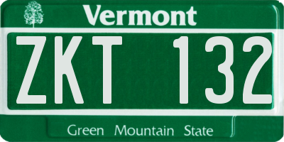 VT license plate ZKT132