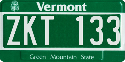 VT license plate ZKT133