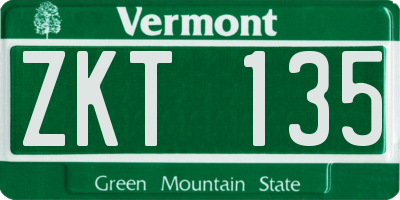 VT license plate ZKT135