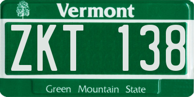 VT license plate ZKT138