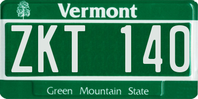 VT license plate ZKT140