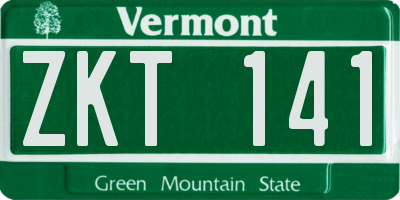 VT license plate ZKT141